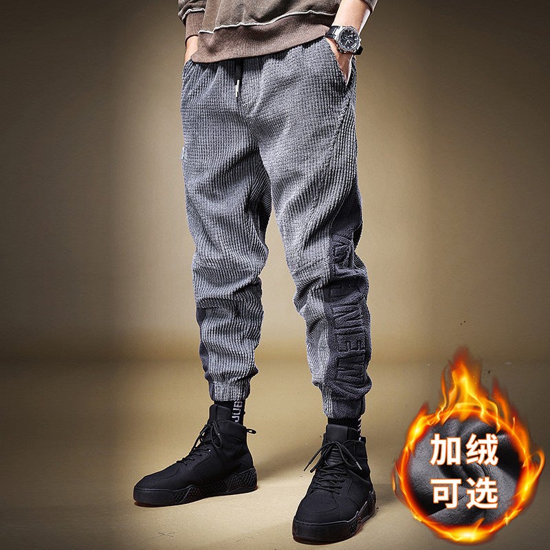 Winter Corduroy Casual Pants Men'S Loose Thickened Trendy Brand Cashmere Pants Trendy Harlan Plus Cashmere Pants - Image 3